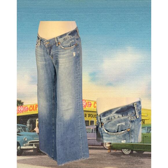 Vintage 90s Ralph Lauren Polo Relaxed Straight Light Wash Saturday Jeans 14x31 - Picture 2 of 5